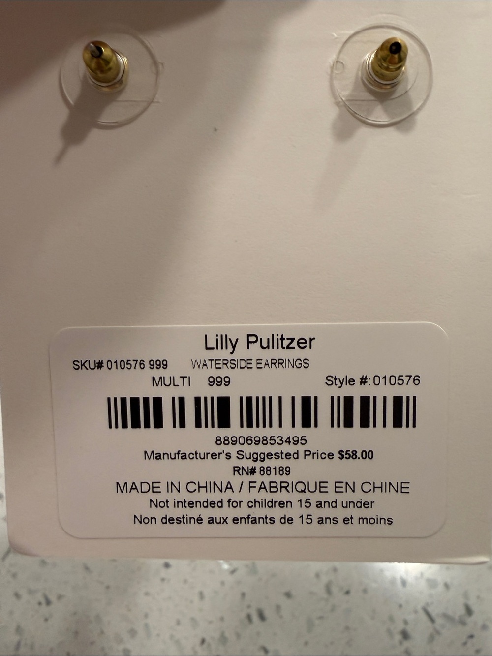 Lilly Pulitzer Multi-Color Pierced Waterside Earrings - Picture 2 of 2